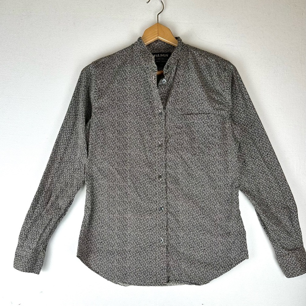 Filson Shelton Banded Collar Button Down Cotton Shirt Office
